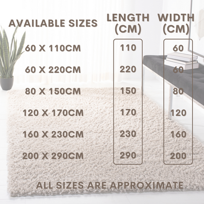 Modern Shaggy Rug Big Fluffy Carpets Floor Mats for Bedrooms Living Rooms Rug UK