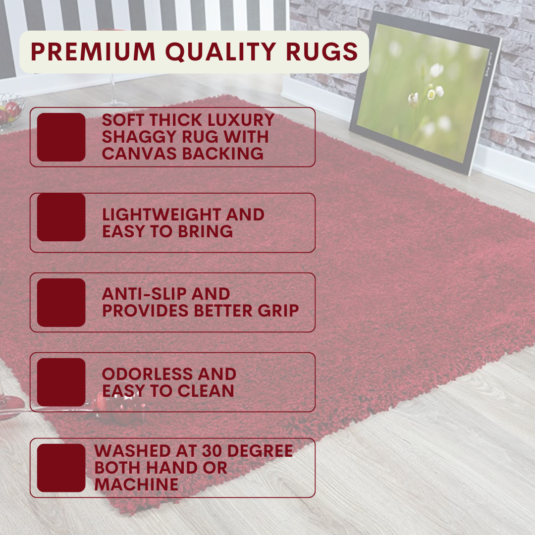 Modern Shaggy Rug Big Fluffy Carpets Floor Mats for Bedrooms Living Rooms Rug UK