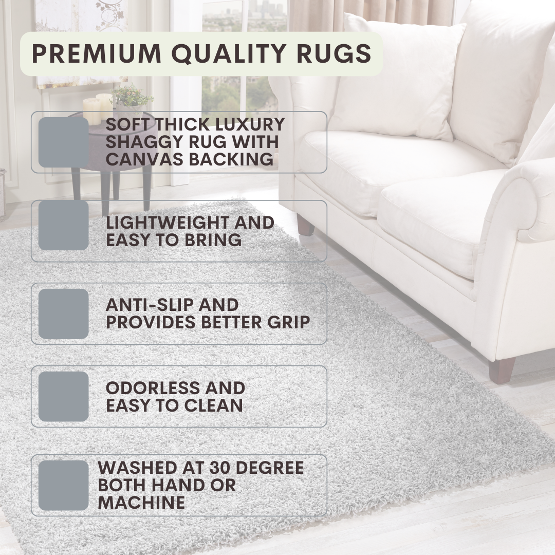 Modern Shaggy Rug Big Fluffy Carpets Floor Mats for Bedrooms Living Rooms Rug UK
