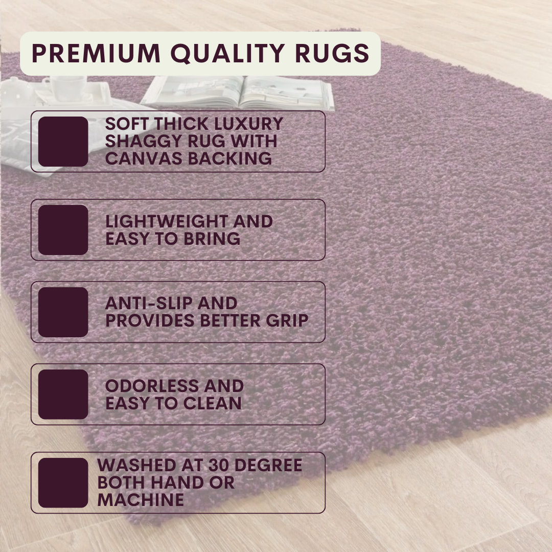 Modern Shaggy Rug Big Fluffy Carpets Floor Mats for Bedrooms Living Rooms Rug UK