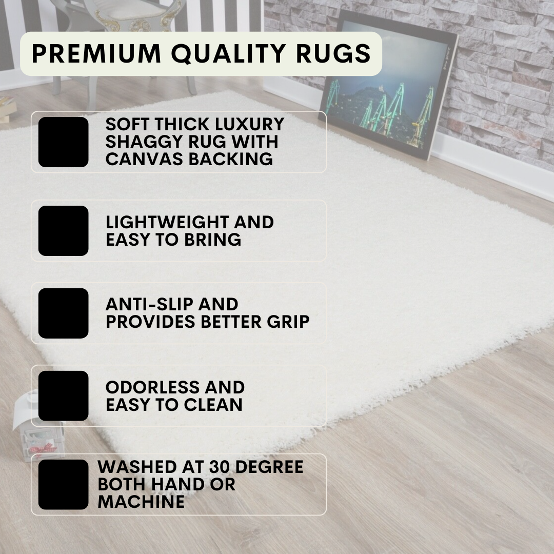 Modern Shaggy Rug Big Fluffy Carpets Floor Mats for Bedrooms Living Rooms Rug UK