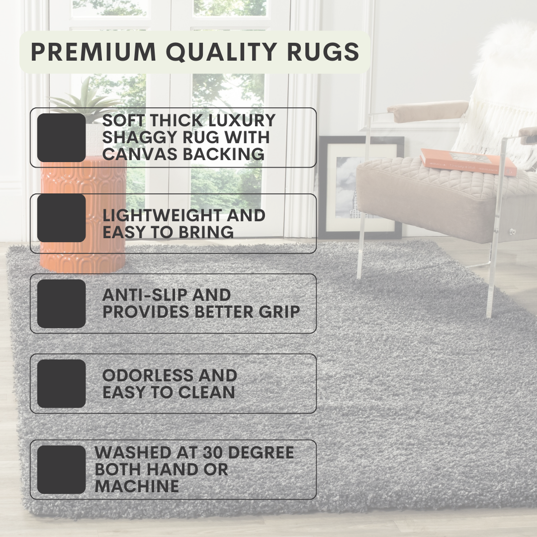 Modern Shaggy Rug Big Fluffy Carpets Floor Mats for Bedrooms Living Rooms Rug UK