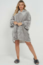 Ladies Oversized Hoodie Sherpa Fleece Soft Cosy Warm Thermal Hooded Sweatshirt