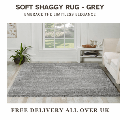 Modern Non Slip Rug Soft Shaggy Bedroom Living Room Carpet Runner Hallway UK
