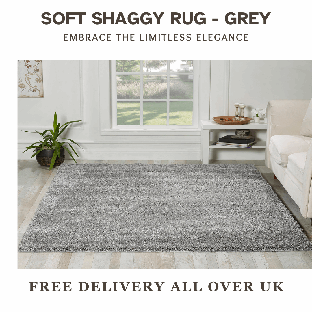 Modern Non Slip Rug Soft Shaggy Bedroom Living Room Carpet Runner Hallway UK