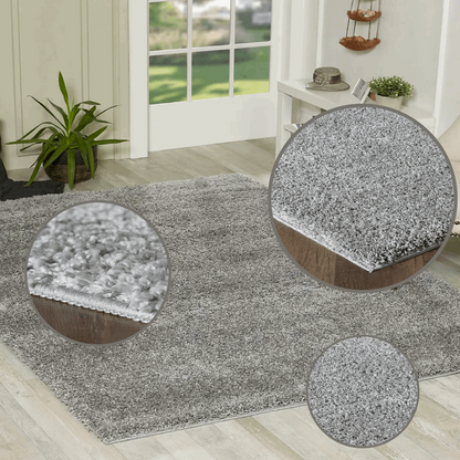 Modern Non Slip Rug Soft Shaggy Bedroom Living Room Carpet Runner Hallway UK