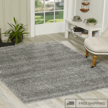Modern Non Slip Rug Soft Shaggy Bedroom Living Room Carpet Runner Hallway UK