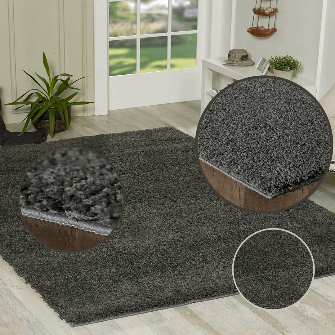 Modern Non Slip Rug Soft Shaggy Bedroom Living Room Carpet Runner Hallway UK