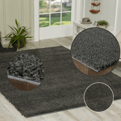Modern Non Slip Rug Soft Shaggy Bedroom Living Room Carpet Runner Hallway UK