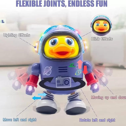 Dancing Astronaut Duck Toy with Music & LED Lights  Interactive Walking Space Duck Toy for Kids, Musical Educational Toddler Toy for Boys & Girls Age 3+