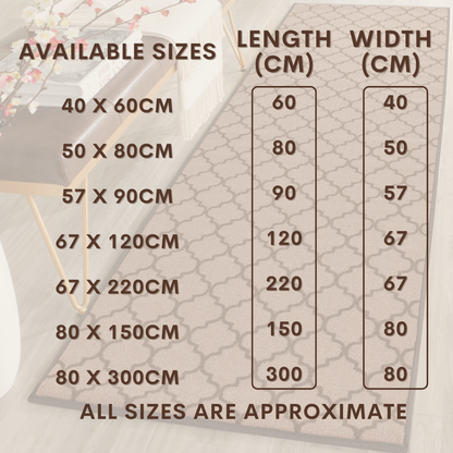 Trellis Indoor Gel Mat Washable Hallway Rugs Kitchen Runner Outdoor Modern Mats