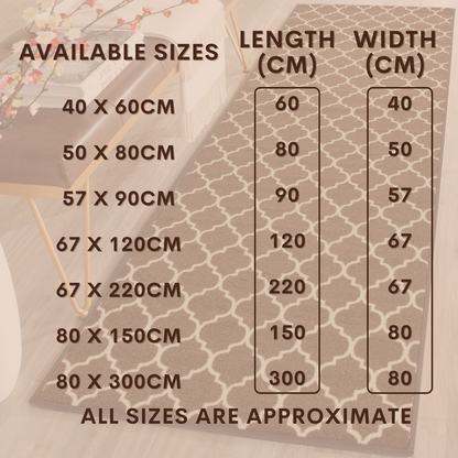 Trellis Indoor Gel Mat Washable Hallway Rugs Kitchen Runner Outdoor Modern Mats