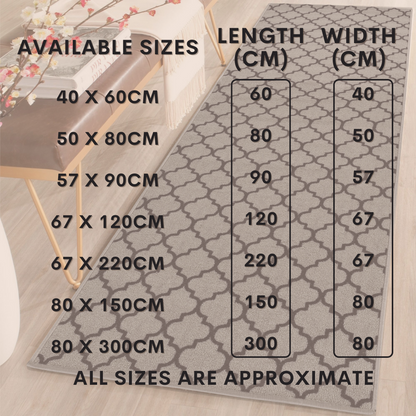 Trellis Indoor Gel Mat Washable Hallway Rugs Kitchen Runner Outdoor Modern Mats