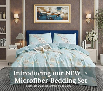 Luxury Microfiber Duvet Cover Set 3 Piece  Ultra Soft Breathable Quilt Cover with Hidden Zipper Closure  Lightweight Hypoallergenic Bedding Set with 2 Pillowcases