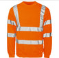 Hi Vis Viz Sweatshirt Reflective Crew Neck Safety Workwear Jumper