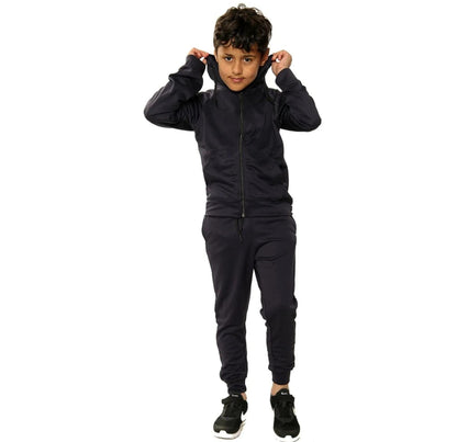 Kids Fleece Tracksuit Set Hooded Hoodie Top & Jogging Joggers Sports Bottoms