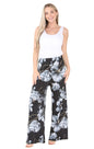 Ladies Women Elasticated Palazzo Flared Trouser Wide Leg Baggy Pants Size 10-24