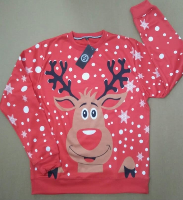 New Christmas Sweatshirt Xmas Gift Reindeer Rudolph Jumper Top