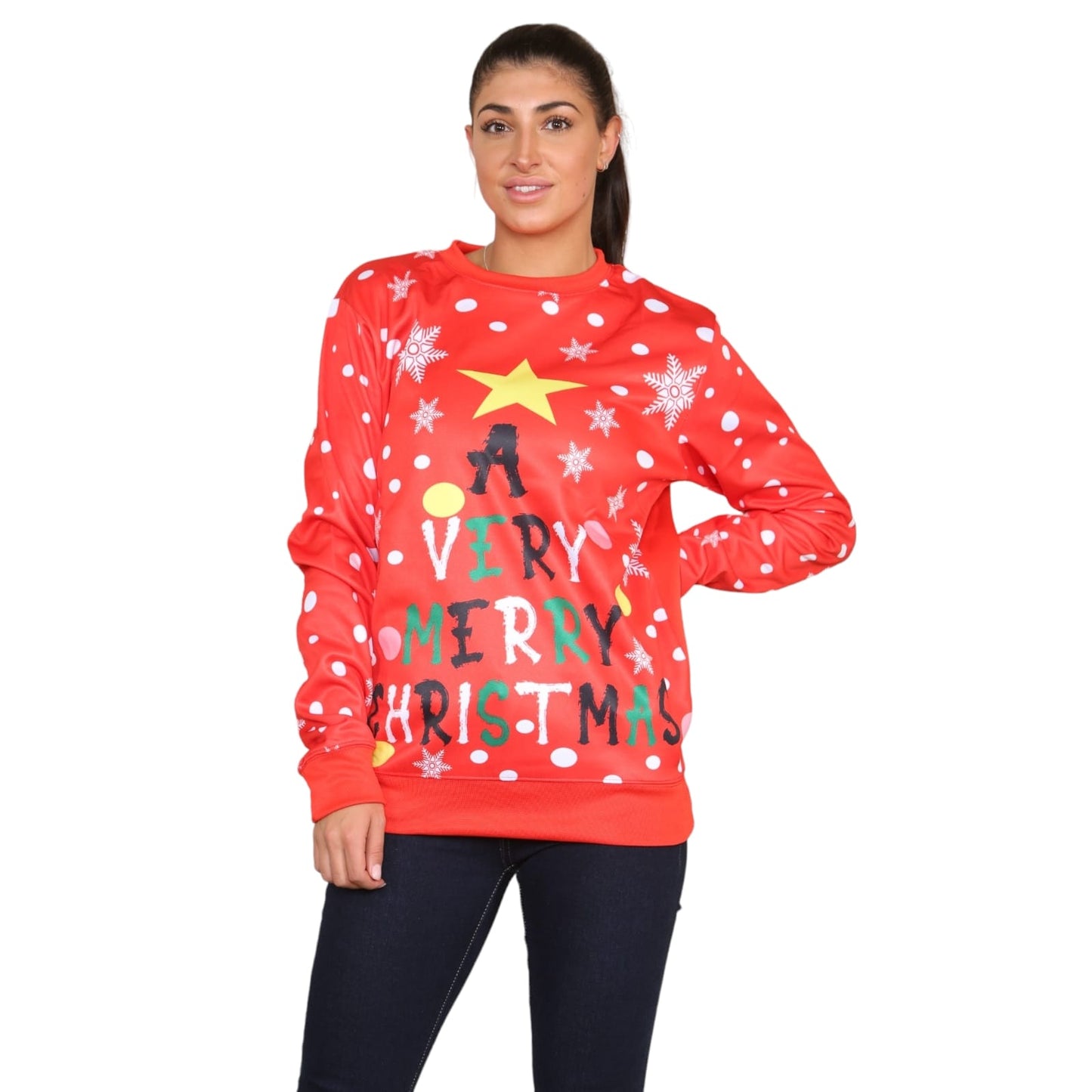 New Christmas Sweatshirt Xmas Gift Reindeer Rudolph Jumper Top