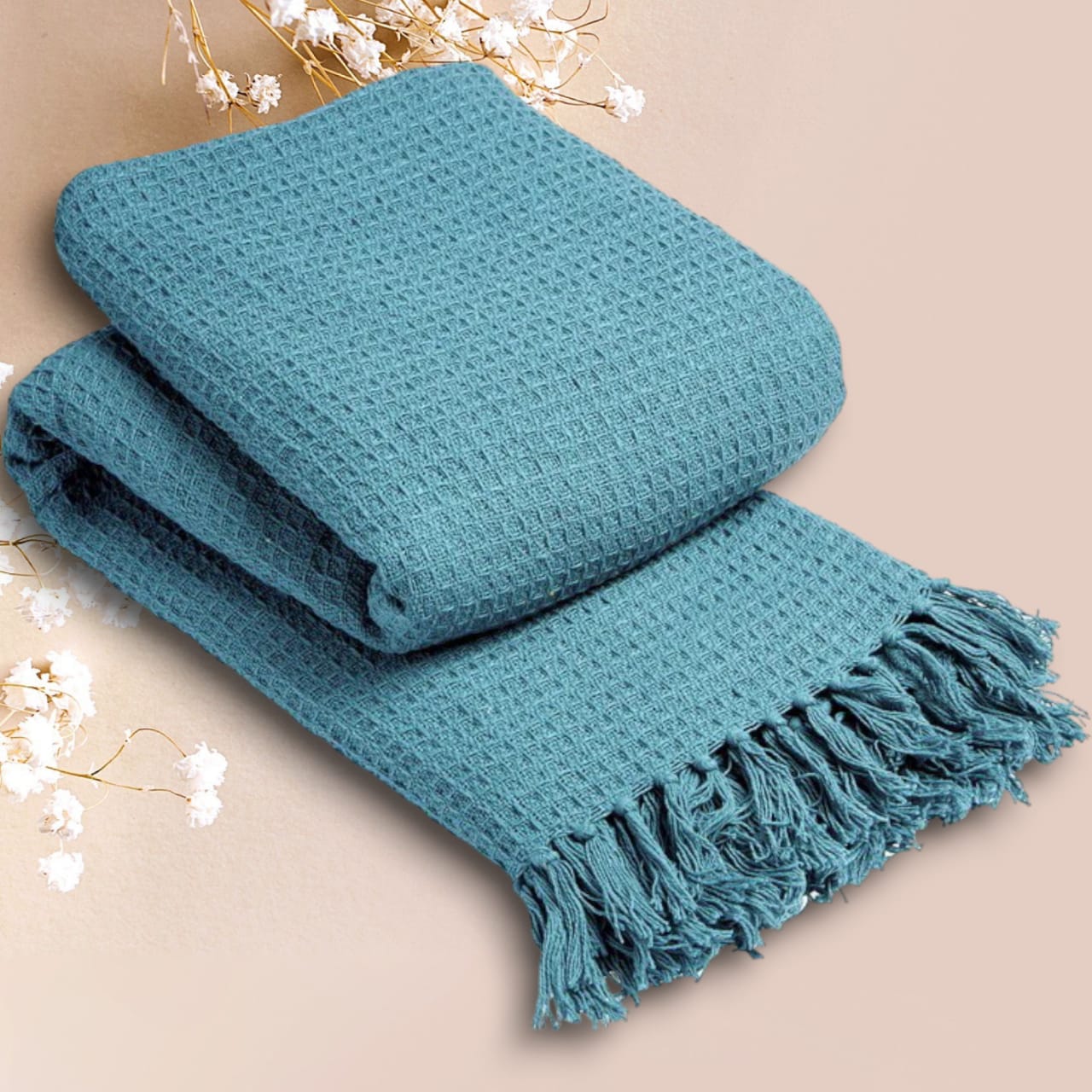Knitted Throw 100% Cotton Blanket Perfect for Snuggling On Sofa Bed Soft Warm & Irresistibly Chic Blankets Throw