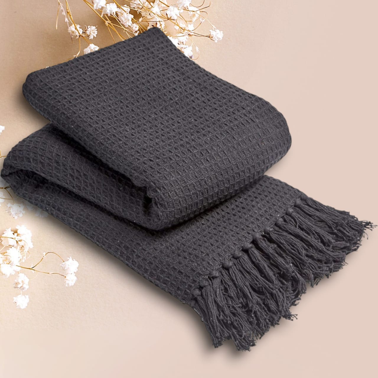 Knitted Throw 100% Cotton Blanket Perfect for Snuggling On Sofa Bed Soft Warm & Irresistibly Chic Blankets Throw