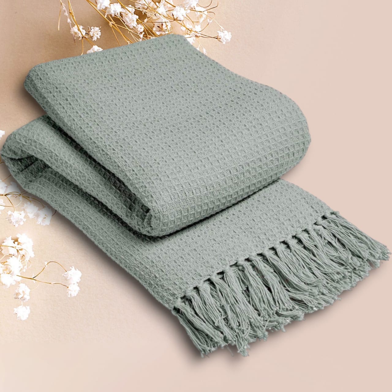 Knitted Throw 100% Cotton Blanket Perfect for Snuggling On Sofa Bed Soft Warm & Irresistibly Chic Blankets Throw