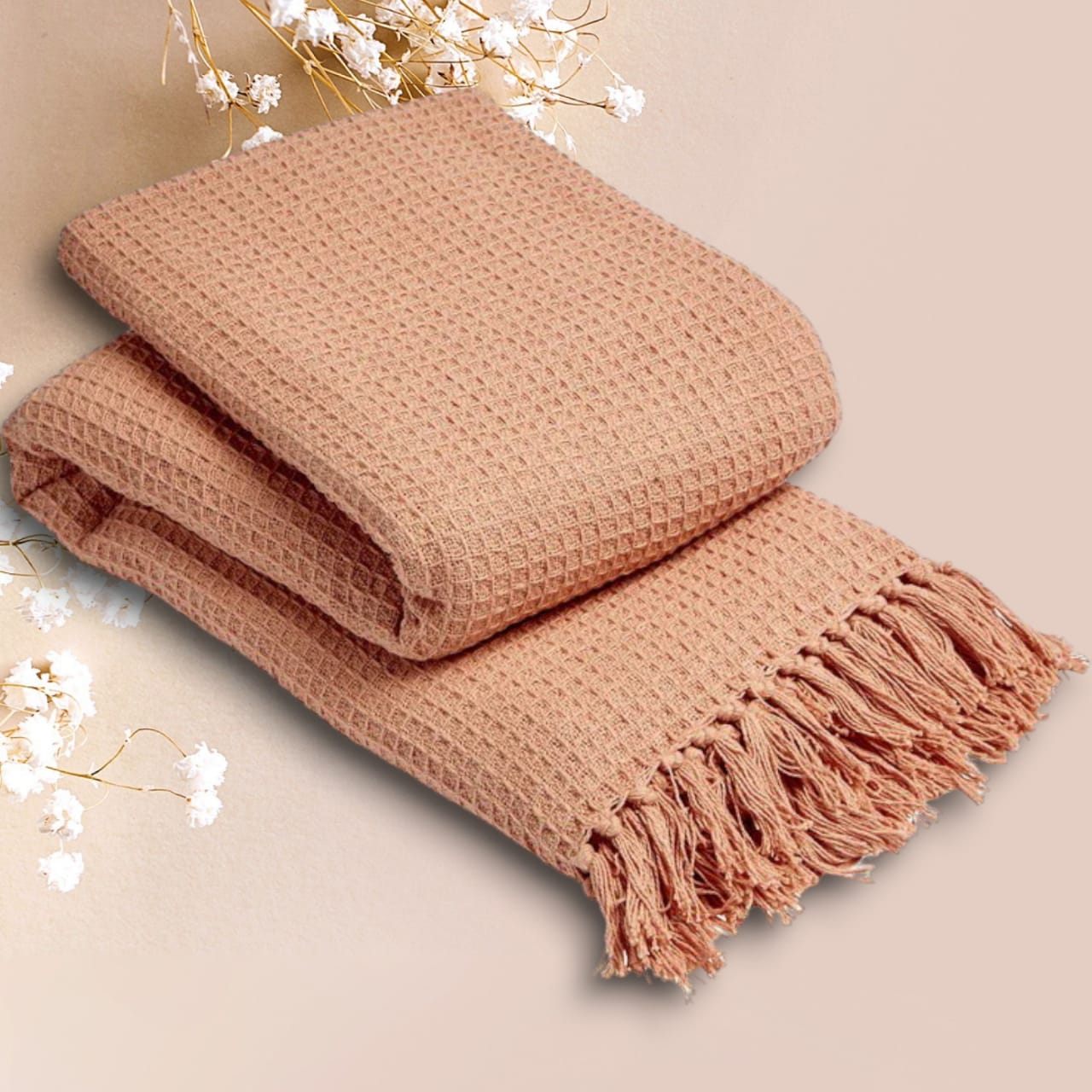 Knitted Throw 100% Cotton Blanket Perfect for Snuggling On Sofa Bed Soft Warm & Irresistibly Chic Blankets Throw