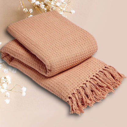 Knitted Throw 100% Cotton Blanket Perfect for Snuggling On Sofa Bed Soft Warm & Irresistibly Chic Blankets Throw