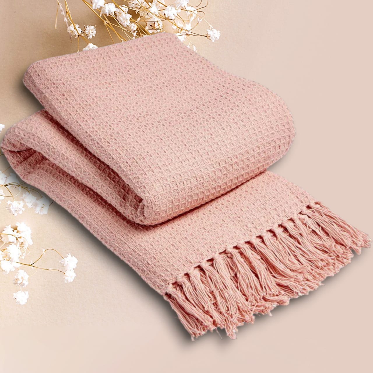 Knitted Throw 100% Cotton Blanket Perfect for Snuggling On Sofa Bed Soft Warm & Irresistibly Chic Blankets Throw