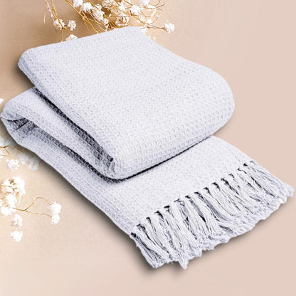 Knitted Throw 100% Cotton Blanket Perfect for Snuggling On Sofa Bed Soft Warm & Irresistibly Chic Blankets Throw