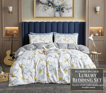 Luxury Microfiber Duvet Cover Set 3 Piece  Ultra Soft Breathable Quilt Cover with Hidden Zipper Closure  Lightweight Hypoallergenic Bedding Set with 2 Pillowcases