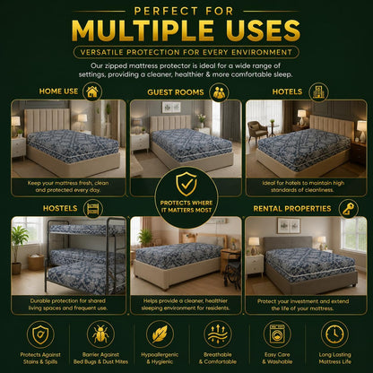 King Size Mattress Protector 30cm Deep Fitted Polycotton Mattress Cover with Zip | Anti Allergy, Breathable & Dust Mite Resistant