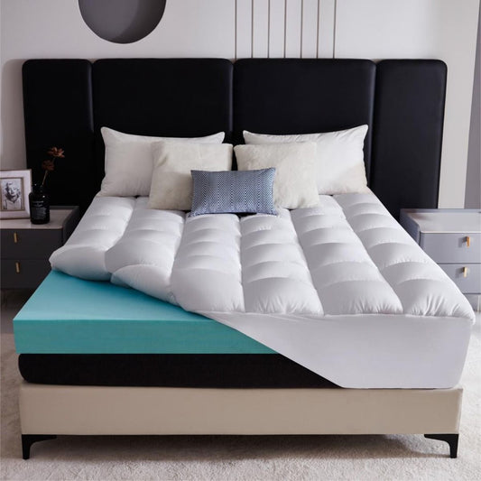 10cm Memory Foam & Microfiber Mattress Topper Thick Super Soft Thick Enhancer