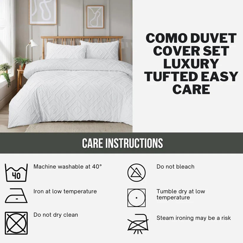 Unique Duvet Quilt Cover Set with Pillowcases, Luxury With Tufted Design Bedding Set