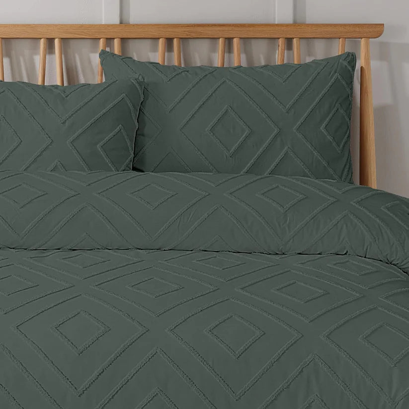 Unique Duvet Quilt Cover Set with Pillowcases, Luxury With Tufted Design Bedding Set