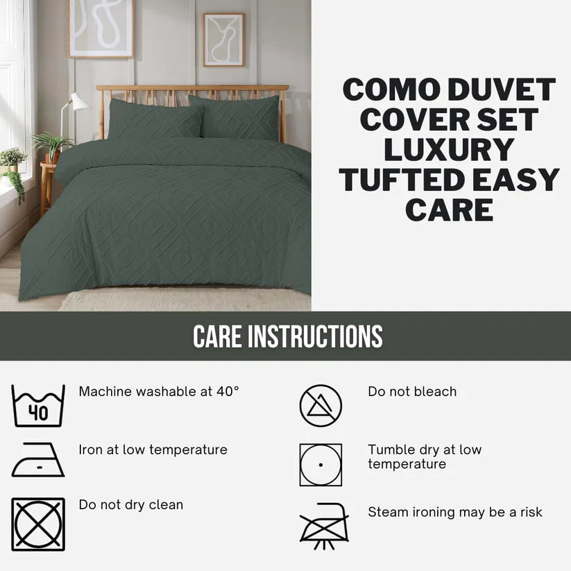 Unique Duvet Quilt Cover Set with Pillowcases, Luxury With Tufted Design Bedding Set