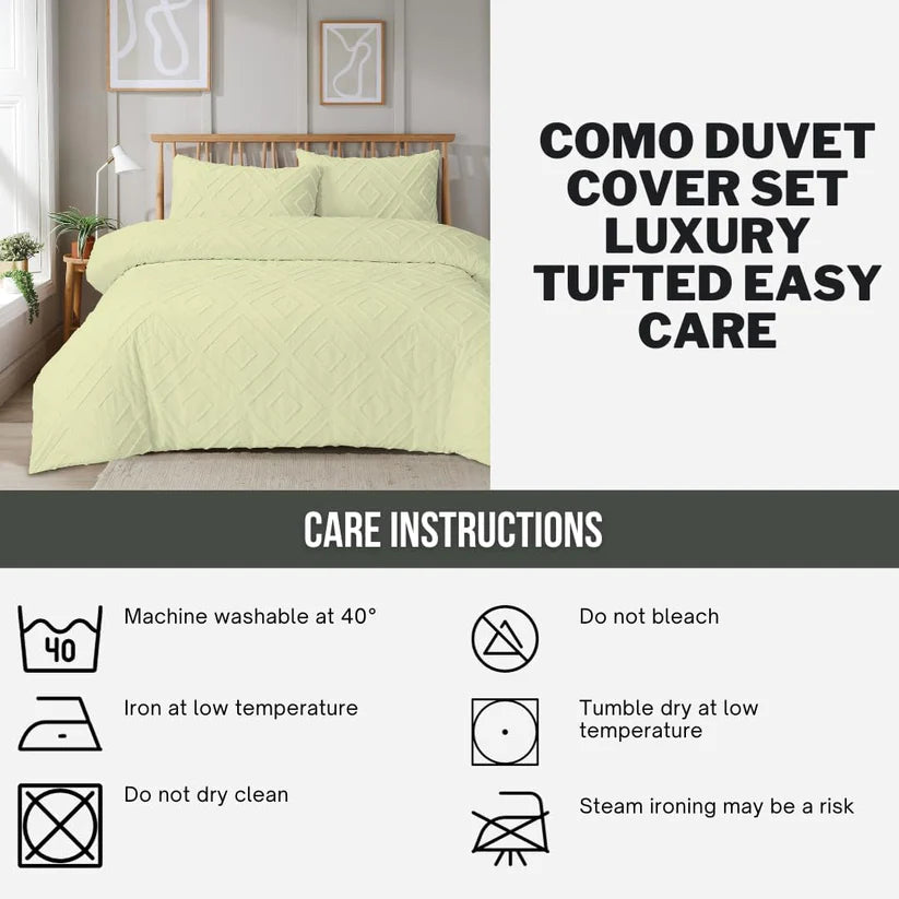 Unique Duvet Quilt Cover Set with Pillowcases, Luxury With Tufted Design Bedding Set