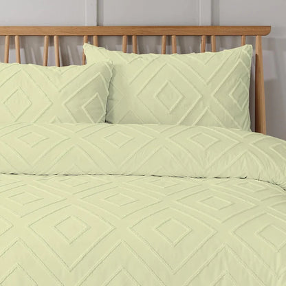 Unique Duvet Quilt Cover Set with Pillowcases, Luxury With Tufted Design Bedding Set