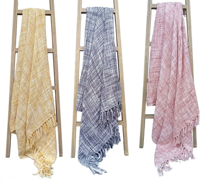 Throw Luxury Blankets Tesselled Decorative Throws for Sofa Bed Blanket