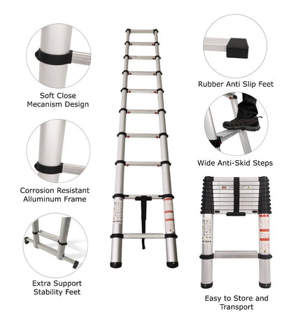 Multi Purpose Use Loft Roof Ladder Folding Telescopic Ladder Extendable Steps Uk