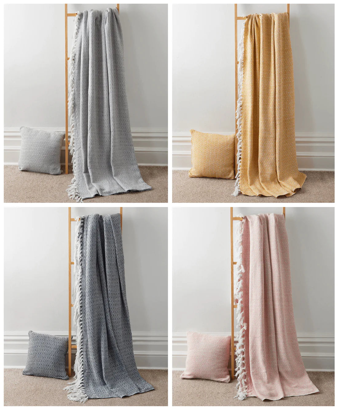 Pure Cotton Throws Luxury Blanket 100% Cotton Throw Blankets for Ultimate Comfort on Sofa or Bed