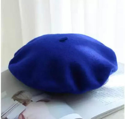 Plain Women Beret Hat Wool Autumn Ladies Girls Fashion Hats French Beret Winter