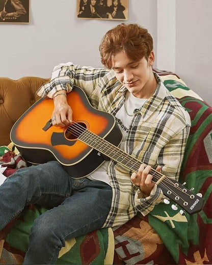 Donner Acoustic Guitar for Beginner Adult Full Size Dreadnought 41 Inch
