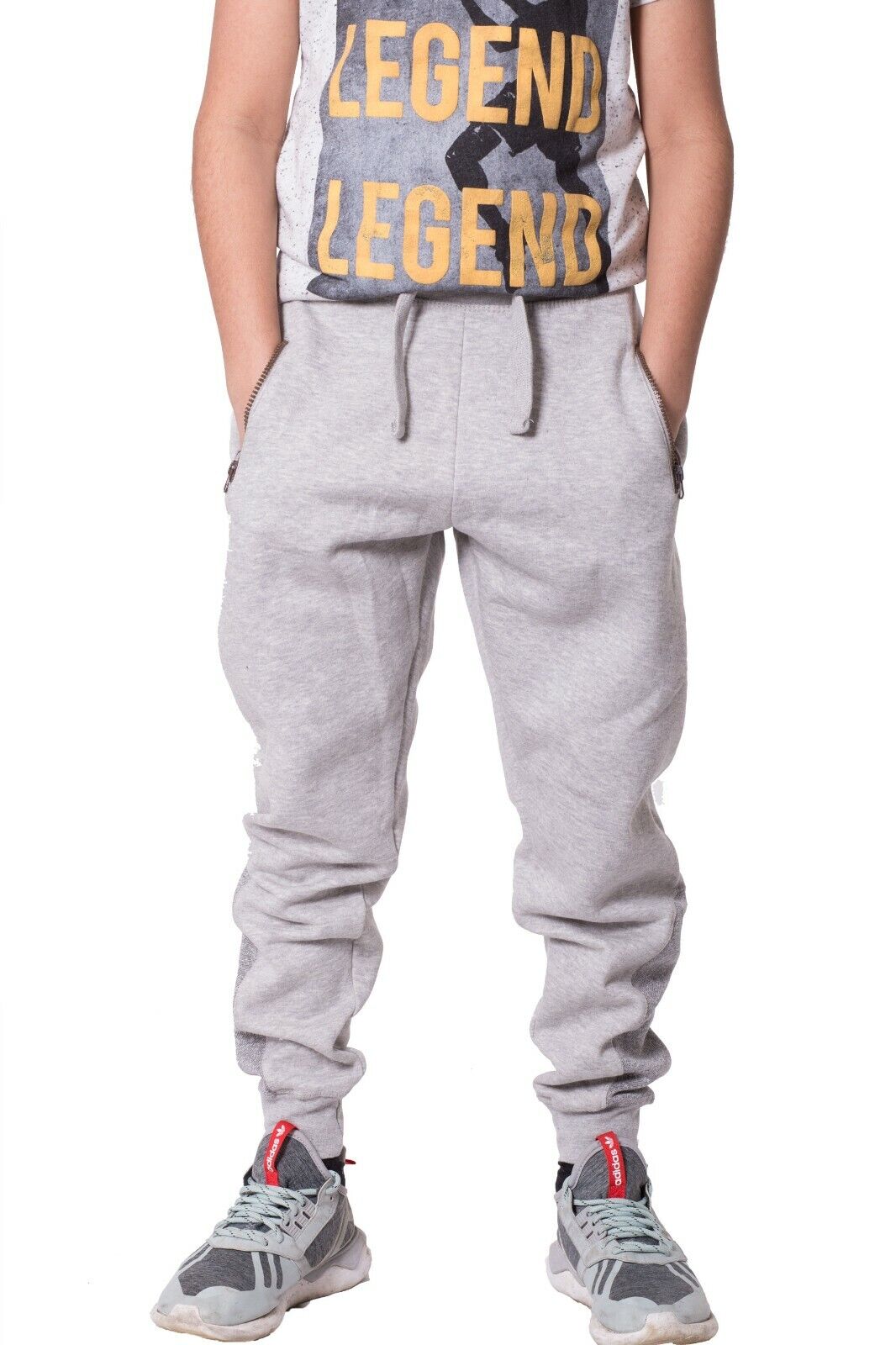 Kids Fleece Jogging Joggers Trouser Boys Plain Casual For School Sports Wear
