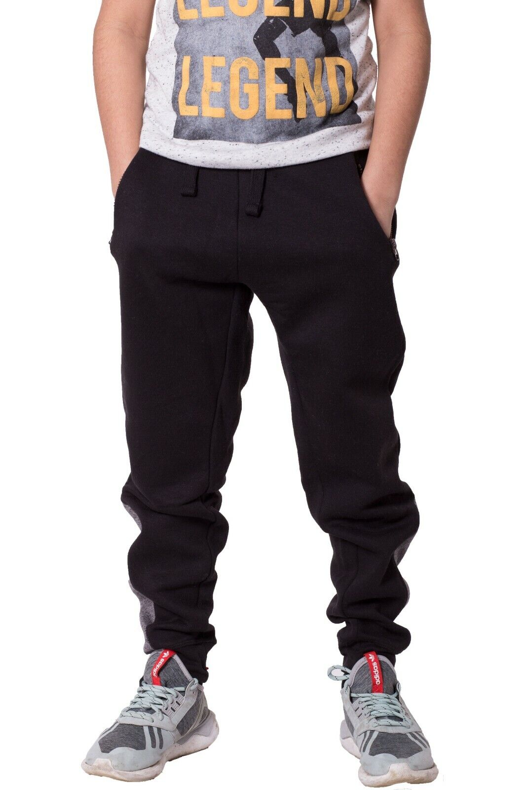 Kids Fleece Jogging Joggers Trouser Boys Plain Casual For School Sports Wear