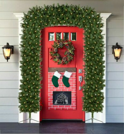 Pre Lit Christmas Tree Arch 2.4m Tall Outdoor Xmas Decoration 300-500 LED Lights