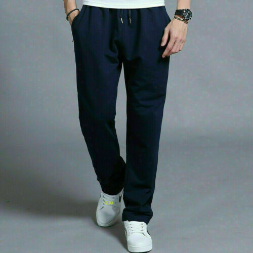 Men's Fleece Open Hem Trouser Bottoms Casual Gym Wear Pants Jogging Joggers