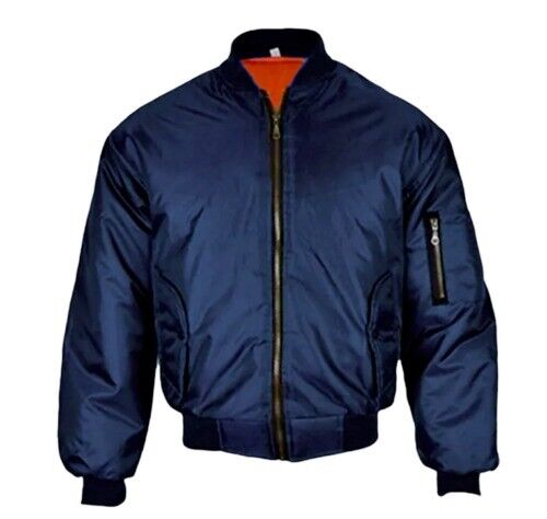 Mens MA1 Biker Bomber Jacket Fly Military Army Pilot Security Harrington Padded