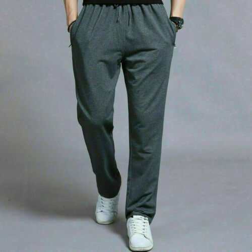 Men's Fleece Open Hem Trouser Bottoms Casual Gym Wear Pants Jogging Joggers